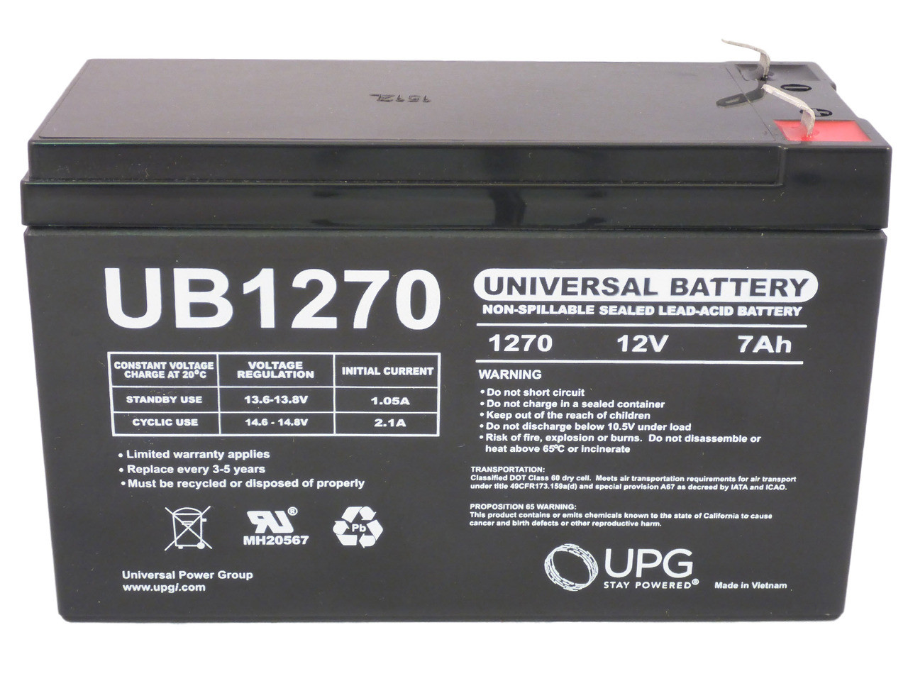 Аккумулятор USB USL12070 12V7A